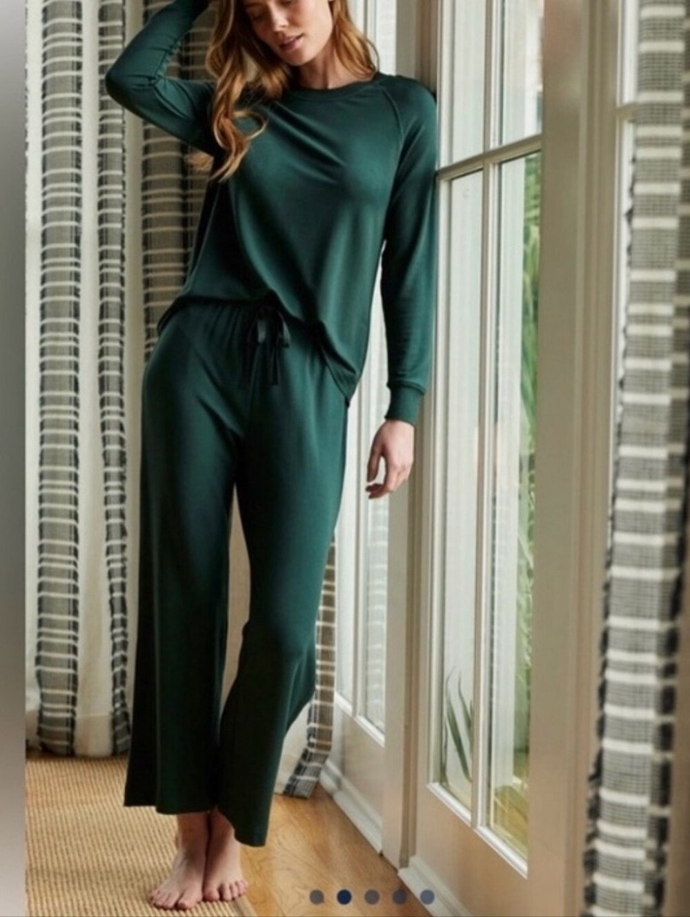 LAKE Pajamas Relax Pants Lounge Set Conifer Green XXL